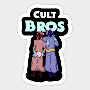 Cult Cultist Bros Besties Best Friend Funny Occult spooky season Sticker